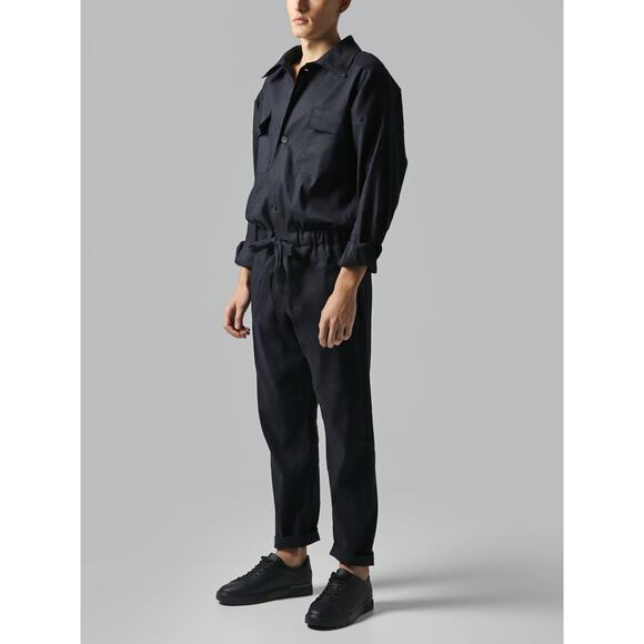 Visaltes Men's Jumpsuit - Linen - Black - Picture 1 of 3
